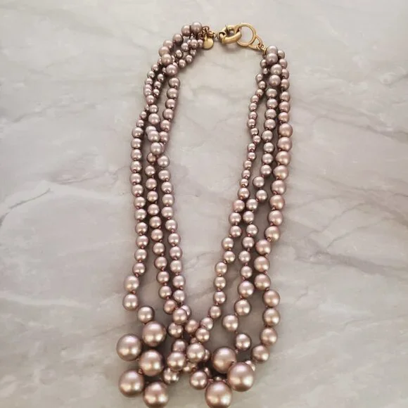 🍾 Rare HTF Vintage J.Crew Gold Pearl Twisted Statement Wedding Twisted Hammock - Picture 8 of 12